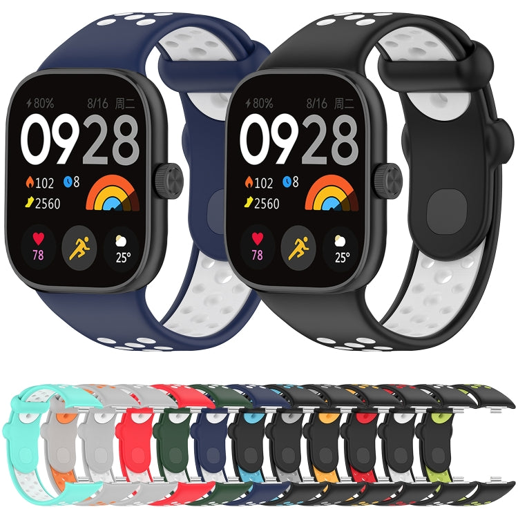 For Redmi Watch 4 Two Color Silicone Sports Watch Band(Red White) - Watch Bands by buy2fix | Online Shopping UK | buy2fix