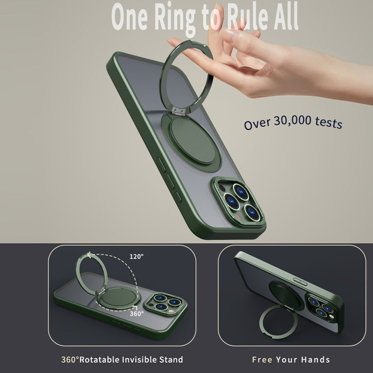For iPhone 13 Pro Max 360-degree Rotating MagSafe Magnetic Holder Phone Case(Green) - iPhone 13 Pro Max Cases by buy2fix | Online Shopping UK | buy2fix
