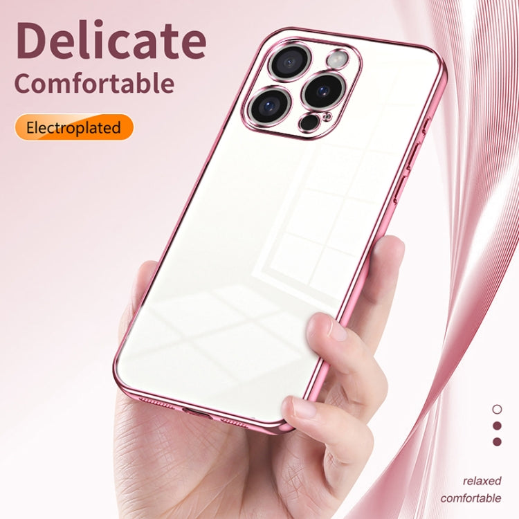 For iPhone 16 Pro Transparent Plating Fine Hole Phone Case(Purple) - iPhone 16 Pro Cases by buy2fix | Online Shopping UK | buy2fix