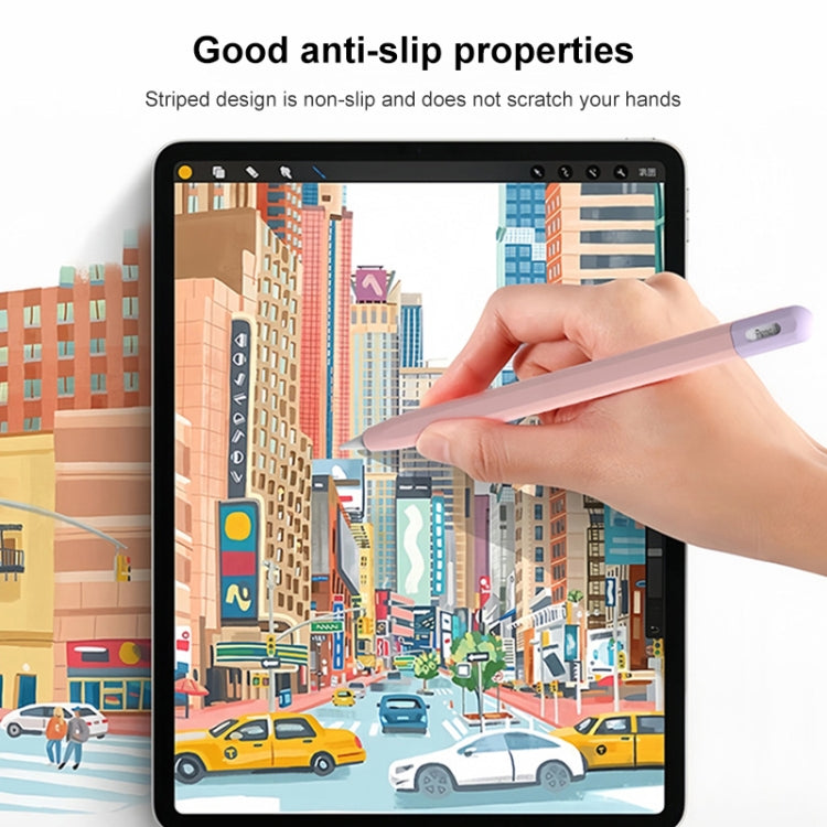 For Apple Pencil (USB-C) Stylus Pen Protective Cover with Nib Cover(Grey+White) - Pencil Accessories by buy2fix | Online Shopping UK | buy2fix