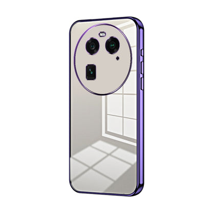 For OPPO Find X6 Transparent Plating Fine Hole Phone Case(Purple) - OPPO Cases by buy2fix | Online Shopping UK | buy2fix