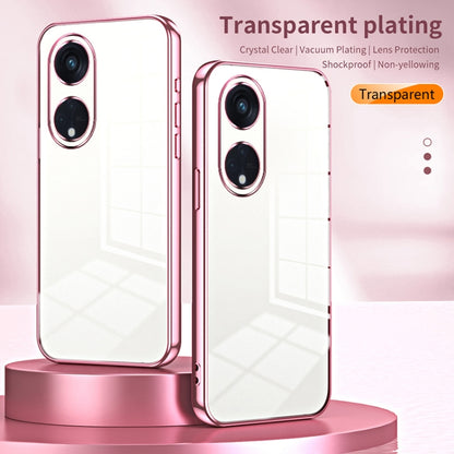 For OPPO Reno8 T 5G Transparent Plating Fine Hole Phone Case(Purple) - OPPO Cases by buy2fix | Online Shopping UK | buy2fix