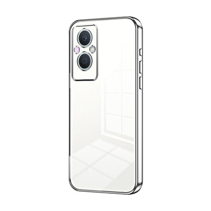 For OPPO Reno7 Z 5G / F21 Pro 5G Transparent Plating Fine Hole Phone Case(Silver) - OPPO Cases by buy2fix | Online Shopping UK | buy2fix