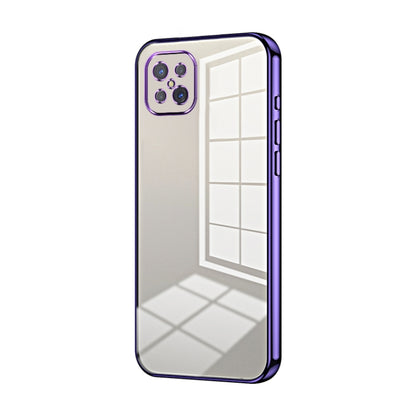 For OPPO A92s / Reno4 Z 5G Transparent Plating Fine Hole Phone Case(Purple) - OPPO Cases by buy2fix | Online Shopping UK | buy2fix