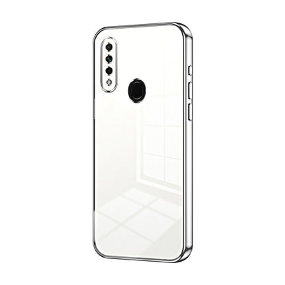 For OPPO A8 / A31 2020 Transparent Plating Fine Hole Phone Case(Silver) - OPPO Cases by buy2fix | Online Shopping UK | buy2fix