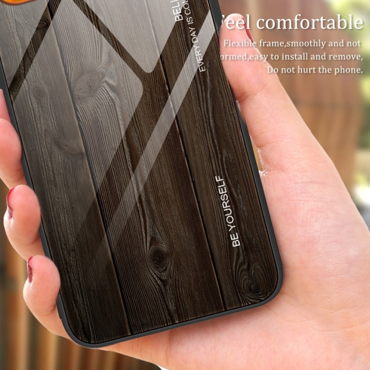 For Samsung Galaxy S24+ 5G Wood Grain Glass Phone Case(Black) - Galaxy S24+ 5G Cases by buy2fix | Online Shopping UK | buy2fix