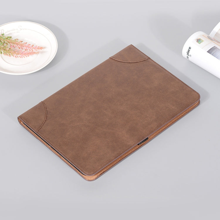 For Samsung Galaxy Tab S9 Retro Book Leather Tablet Case(Dark Brown) - Galaxy Tab S9 Cases by buy2fix | Online Shopping UK | buy2fix