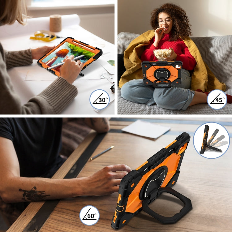 For iPad Air 11 2024 Contrast Color Robot Silicone Hybrid PC Tablet Case(Black Orange) - iPad Air 11 2024 Cases by buy2fix | Online Shopping UK | buy2fix