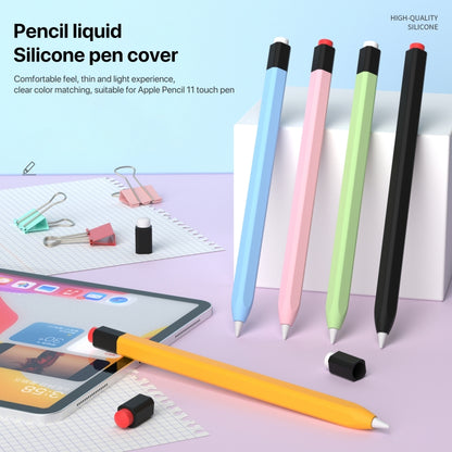 For Apple Pencil 1 Retro Pencil Style Liquid Silicone Stylus Case(Purple) - Pencil Accessories by buy2fix | Online Shopping UK | buy2fix