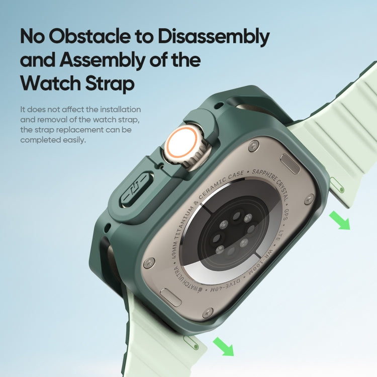 For Apple Watch Ultra 2 49mm / Ultra 49mm DUX DUCIS Tamo Series Hollow PC + TPU Watch Protective Case(Transparent Green) - Watch Cases by DUX DUCIS | Online Shopping UK | buy2fix