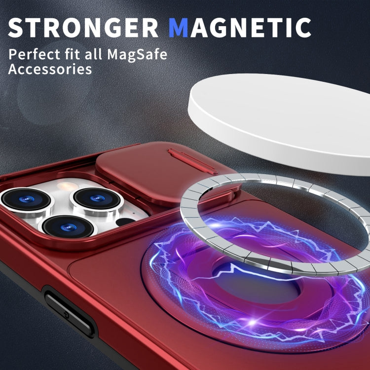 For iPhone 14 Camshield MagSafe Ring Holder Armor Phone Case(Red) - iPhone 14 Cases by buy2fix | Online Shopping UK | buy2fix