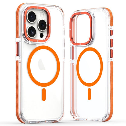 For iPhone 14 Pro Max Dual-Color Clear Acrylic Hybrid TPU MagSafe Phone Case(Orange) - iPhone 14 Pro Max Cases by buy2fix | Online Shopping UK | buy2fix