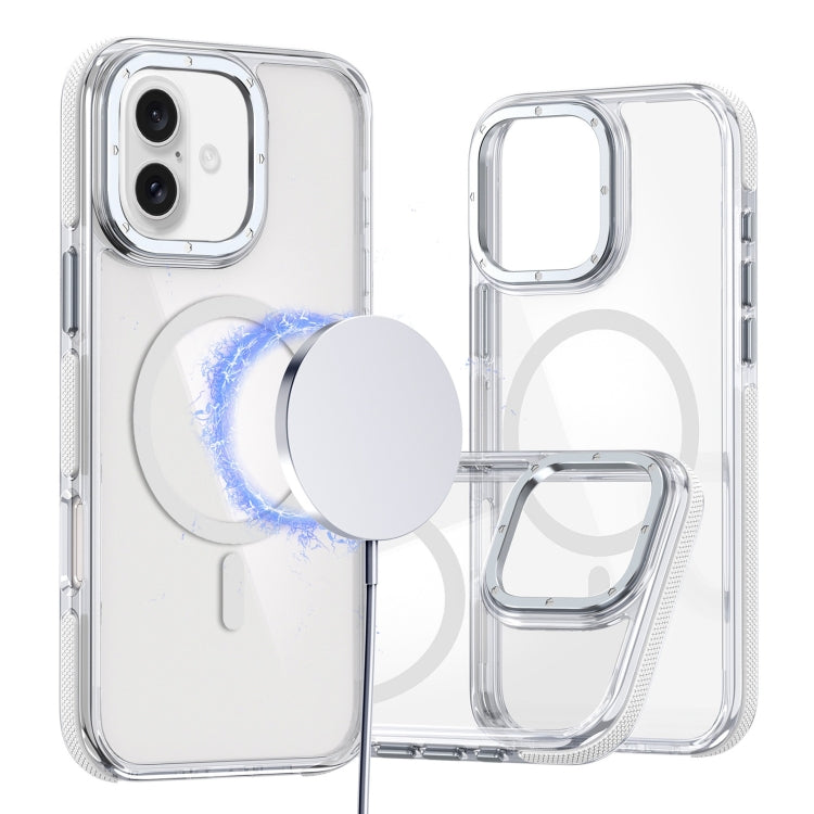 For iPhone 16 Plus Dual-Color Clear Acrylic Hybrid TPU MagSafe Phone Case(Transparent) - iPhone 16 Plus Cases by buy2fix | Online Shopping UK | buy2fix