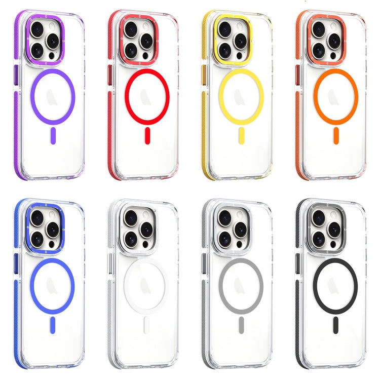 For iPhone 15 Pro Max Dual-Color Clear Acrylic Hybrid TPU MagSafe Phone Case(Grey) - iPhone 15 Pro Max Cases by buy2fix | Online Shopping UK | buy2fix