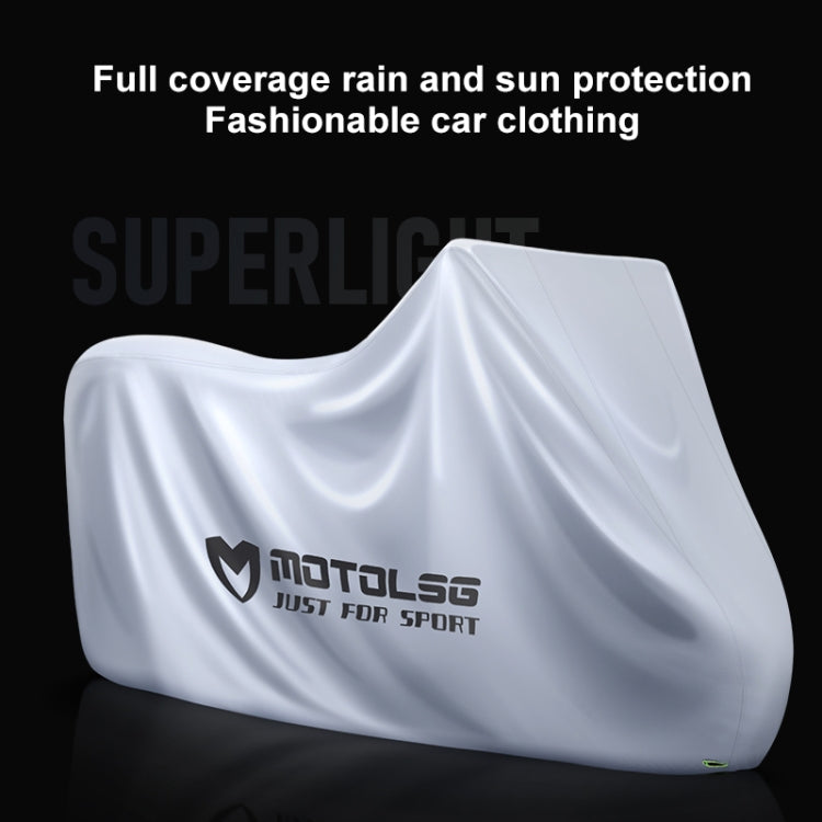MOTOLSG Motorcycle Waterproof Sunproof Dustproof Thickening Cover, Size:L(Silver Black) - Raincoat by MOTOLSG | Online Shopping UK | buy2fix