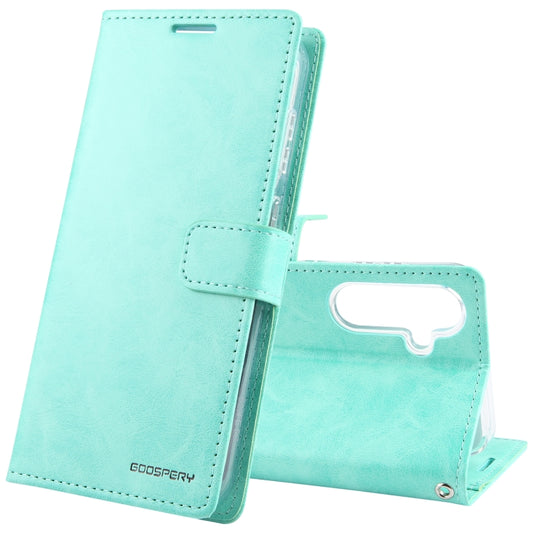 For Samsung Galaxy S24 5G GOOSPERY BLUE MOON Crazy Horse Texture Leather Phone Case(Mint Green) - Galaxy S24 5G Cases by GOOSPERY | Online Shopping UK | buy2fix