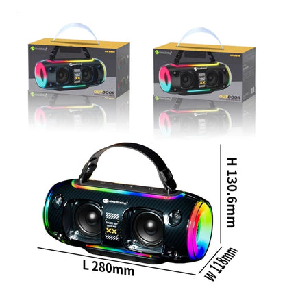 New Rixing NR8806 Portable Outdoor Wireless Bluetooth Speaker RGB Colorful Subwoofer, Style:Without Mic(Blue) - Desktop Speaker by NewRixing | Online Shopping UK | buy2fix