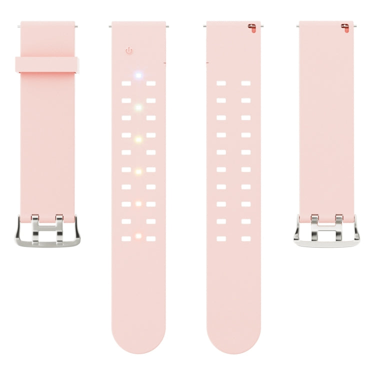 For Apple Watch SE 2022 44mm Luminous Colorful Light Silicone Watch Band(Pink) - Watch Bands by buy2fix | Online Shopping UK | buy2fix