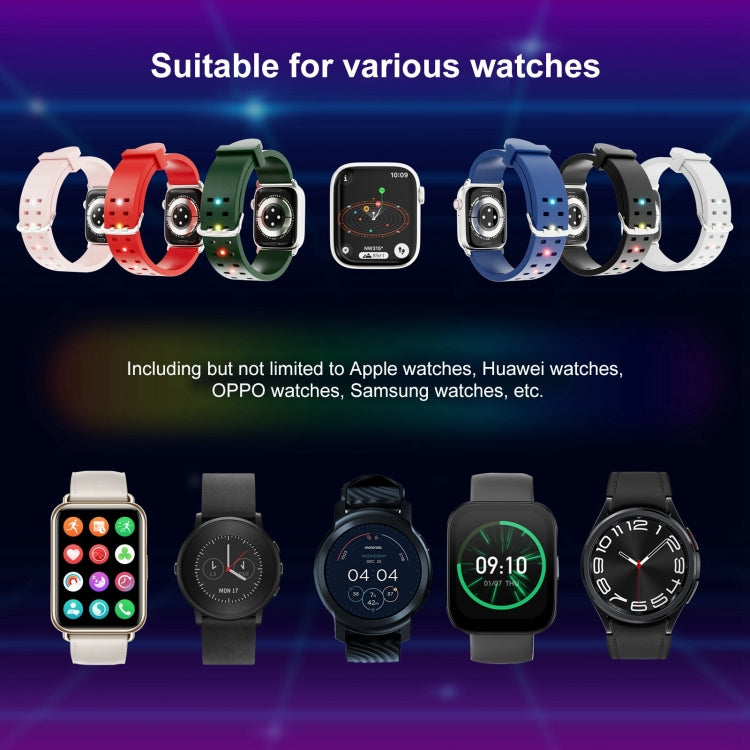 For Apple Watch SE 44mm Luminous Colorful Light Silicone Watch Band(Black) - Watch Bands by buy2fix | Online Shopping UK | buy2fix