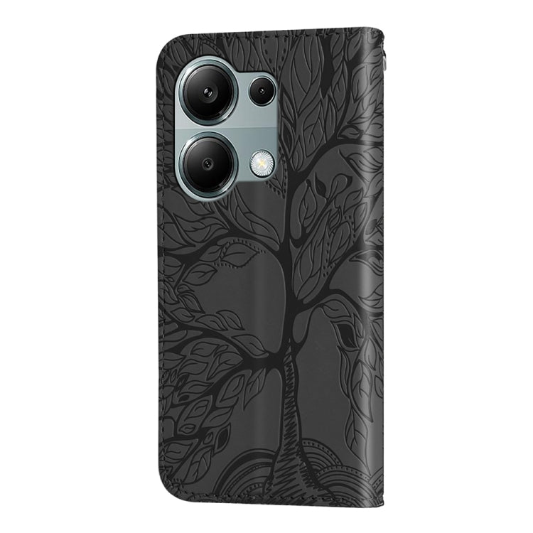 For Xiaomi Redmi Note 13 Pro 4G Life Tree Embossing Pattern Leather Phone Case(Black) - Note 13 Pro Cases by buy2fix | Online Shopping UK | buy2fix