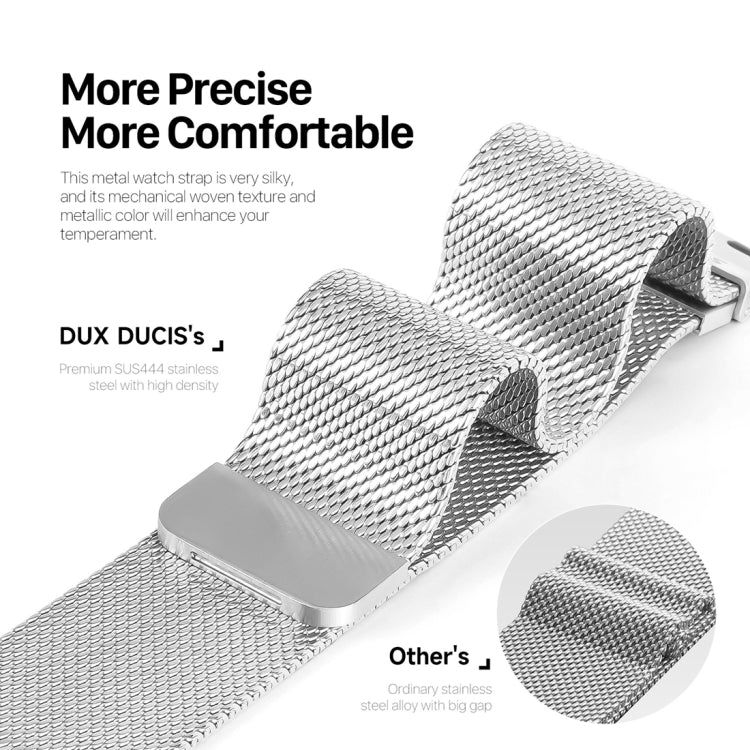 For Apple Watch SE 2022 40mm DUX DUCIS Milanese Pro Series Stainless Steel Watch Band(Silver) - Watch Bands by DUX DUCIS | Online Shopping UK | buy2fix