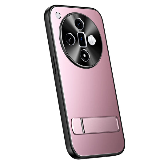 For OPPO Find X7 R-JUST RJ-61 Electroplating Frosted TPU + PC Phone Case with Holder(Pink) - Find X7 Cases by R-JUST | Online Shopping UK | buy2fix