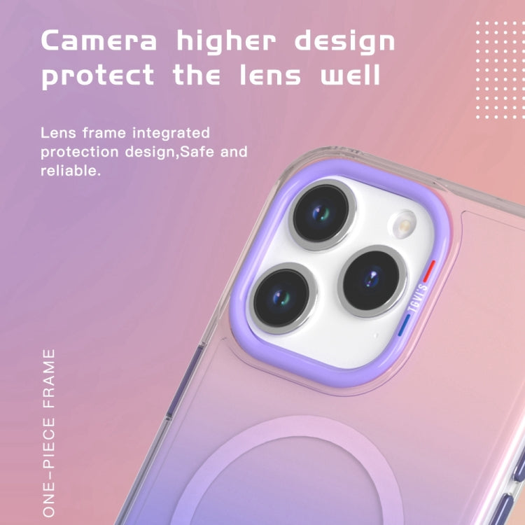 For iPhone 15 Pro TGVIS Aurora Series MagSafe Magnetic Phone Case(Gradient Purple) - iPhone 15 Pro Cases by TGVIS | Online Shopping UK | buy2fix