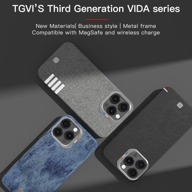 For iPhone 15 TGVIS Vida Series MagSafe Magnetic Phone Case(Black) - iPhone 15 Cases by TGVIS | Online Shopping UK | buy2fix