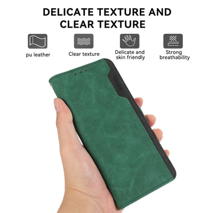 For iPhone 16 Pro Max ABEEL Color Block Magnetic RFID Leather Phone Case(Green-Black) - iPhone 16 Pro Max Cases by buy2fix | Online Shopping UK | buy2fix