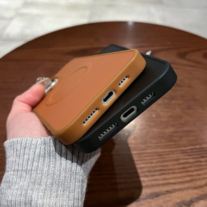 For iPhone 11 2 in 1 MagSafe Magnetic Silicone Leather Phone Case(Orange) - iPhone 11 Cases by buy2fix | Online Shopping UK | buy2fix