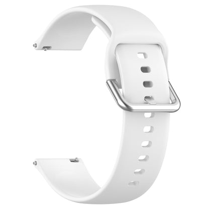 For CMF Watch Pro D395 22mm Solid Color Silver Buckle Silicone Watch Band, Size:L(White) - Watch Bands by buy2fix | Online Shopping UK | buy2fix