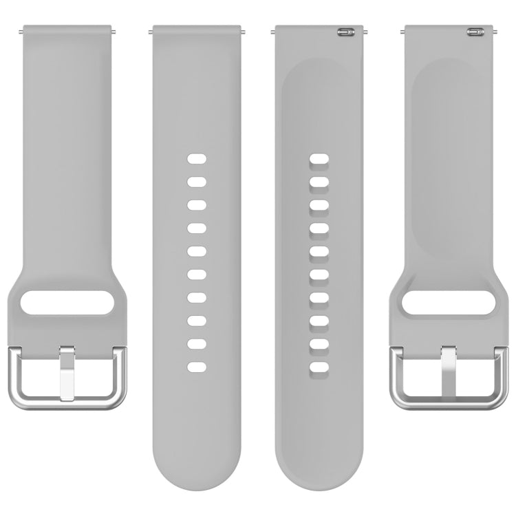 For CMF Watch Pro D395 22mm Solid Color Silver Buckle Silicone Watch Band, Size:S(Grey) - Watch Bands by buy2fix | Online Shopping UK | buy2fix