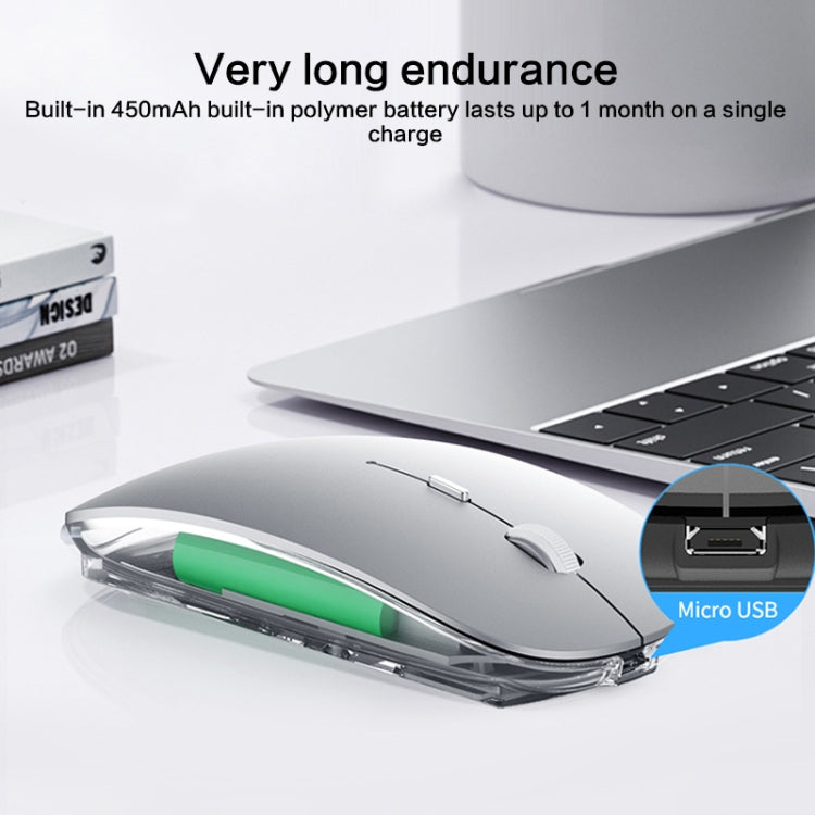 ZGA Chinchilla Dual Mode Wireless 2.4G + Bluetooth 5.0 Mouse(Silver) - Wireless Mice by ZGA | Online Shopping UK | buy2fix