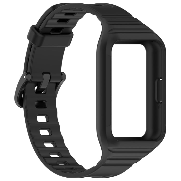 For Samsung Galaxy Fit 3 Solid Color Integrated TPU Watch Band(Black) - Watch Bands by buy2fix | Online Shopping UK | buy2fix