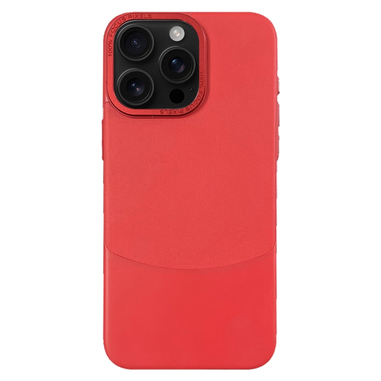 For iPhone 16 Pro Napa Texture PC + Leather Phone Case(Red) - iPhone 16 Pro Cases by buy2fix | Online Shopping UK | buy2fix