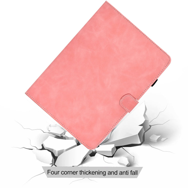 For Lenovo Tab M11 / Xiaoxin Pad 11 2024 Stitching Cowhide Texture Smart Leather Tablet Case(Pink) - Lenovo by buy2fix | Online Shopping UK | buy2fix