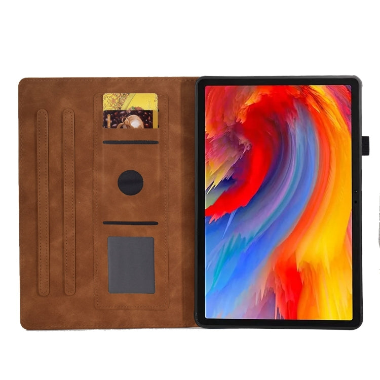 For Lenovo Tab M11 / Xiaoxin Pad 11 2024 Smile Embossed Smart Leather Tablet Case(Brown) - Lenovo by buy2fix | Online Shopping UK | buy2fix