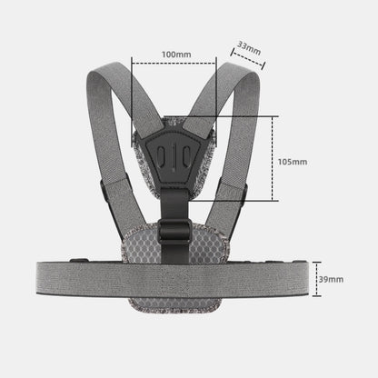 6 in 1 360 Phone Clamp Adjustable Body Mount Belt Chest Strap with Mount & Screw(Grey) - Chest Belt by RUIGPRO | Online Shopping UK | buy2fix