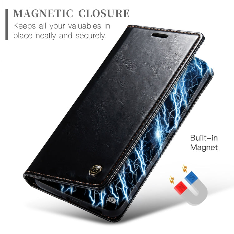 For Xiaomi Redmi Note 13 5G CaseMe 003 Crazy Horse Texture Flip Leather Phone Case(Black) - Note 13 Cases by CaseMe | Online Shopping UK | buy2fix