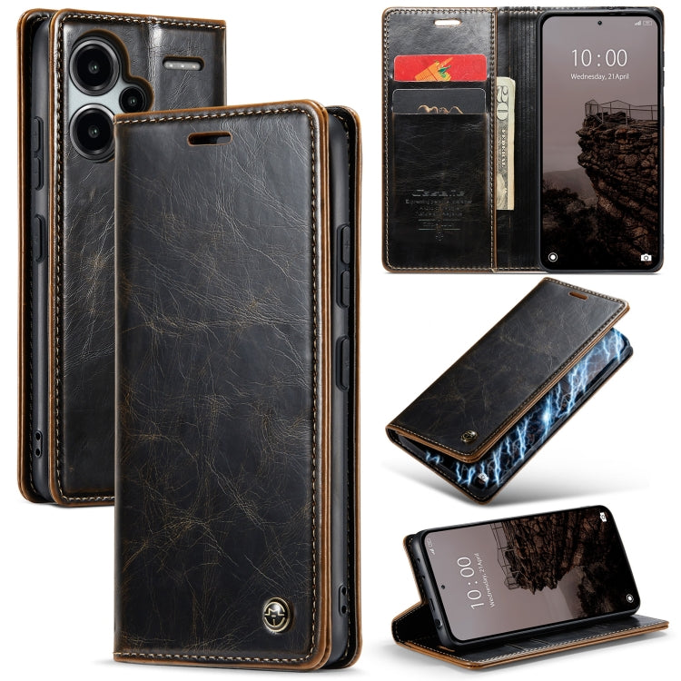 For Xiaomi Redmi Note 13 Pro+ 5G CaseMe 003 Crazy Horse Texture Flip Leather Phone Case(Coffee) - Xiaomi Cases by CaseMe | Online Shopping UK | buy2fix