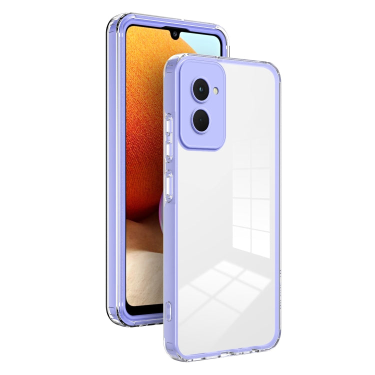 For Motorola Moto G Power 5G 2024 3 in 1 Clear TPU Color PC Frame Phone Case(Purple) - Motorola Cases by buy2fix | Online Shopping UK | buy2fix