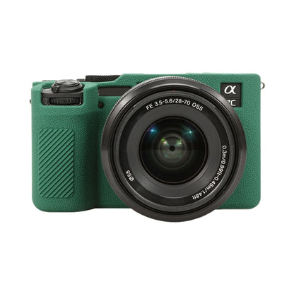 For Sony ILCE-7CM2 / A7C II / A7CR Litchi Texture Soft Silicone Protective Case(Green) - Protective Case by buy2fix | Online Shopping UK | buy2fix