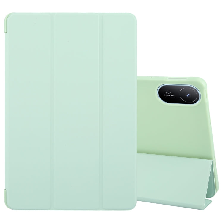 For Huawei MatePad SE 11 2024 Tri-fold Silicone Leather Tablet Case(Green) - Huawei by buy2fix | Online Shopping UK | buy2fix