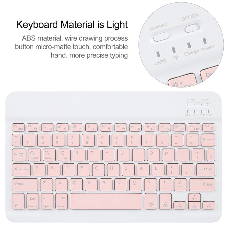 For Xiaomi Pad 6 Square Button Backlight Bluetooth Keyboard Rotatable Holder Leather Case(Rose Gold) - Others Keyboard by buy2fix | Online Shopping UK | buy2fix