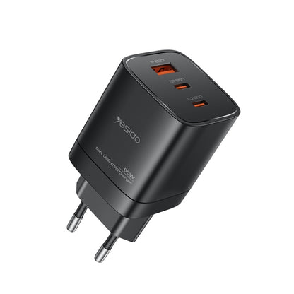 Yesido YC65 PD65W Three Port Type-C GaN Charger, EU Plug - USB Charger by Yesido | Online Shopping UK | buy2fix