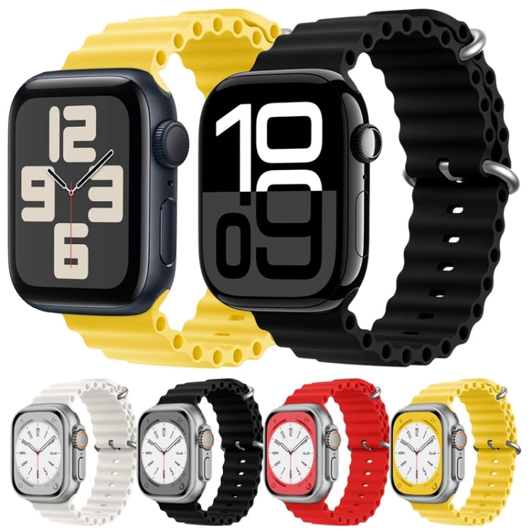 For Apple Watch Series 5 44mm ZGA Ocean Silicone Watch Band(Yellow) - Watch Bands by ZGA | Online Shopping UK | buy2fix