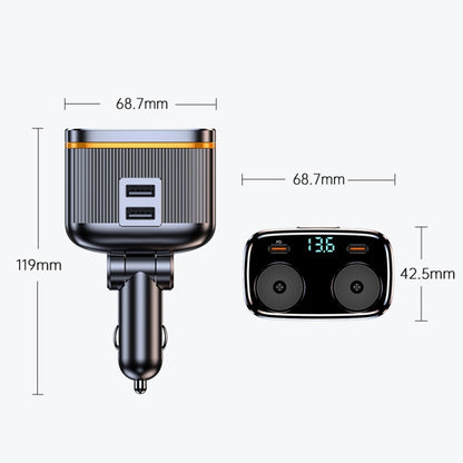 C27 6 in 1 PD45W Type-Cx2+USBx2 Car Cigarette Lighter Fast Charging Charger - Car Charger by buy2fix | Online Shopping UK | buy2fix