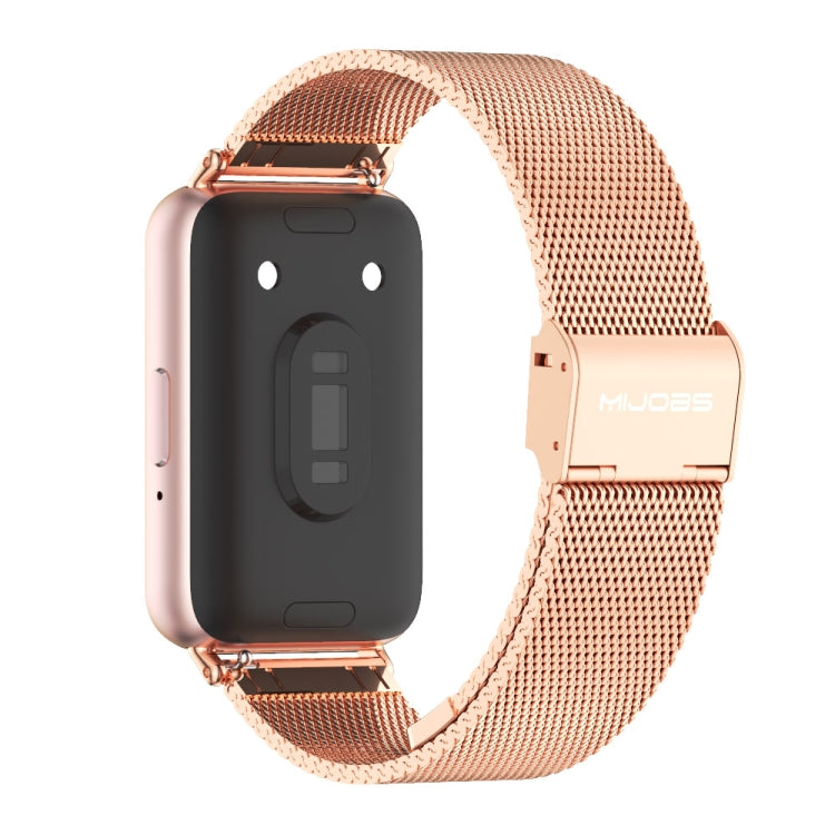 For Samsung Galaxy Fit 3 Mijobs Milan Buckle Metal Watch Band(Rose Gold) - Watch Bands by MIJOBS | Online Shopping UK | buy2fix