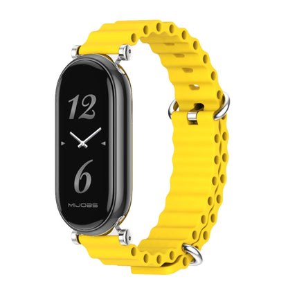 For Xiaomi Mi Band 8 / 9 / 9 NFC Mijobs GT4 Marine Silicone Breathable Watch Band(Yellow Silver) - Watch Bands by MIJOBS | Online Shopping UK | buy2fix