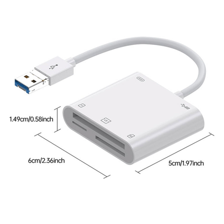 7 in 1 USB 3.0 + 8 Pin Interface Multi-function OTG Card Reader(White) - U Disk & Card Reader by buy2fix | Online Shopping UK | buy2fix